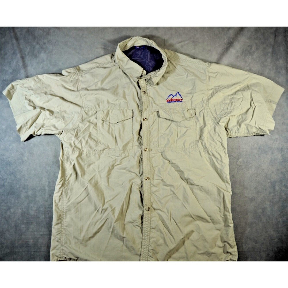 Everest Trekker Gear Womens Beige XXL Vented Fishing, Camping Short Sleeve Shirt